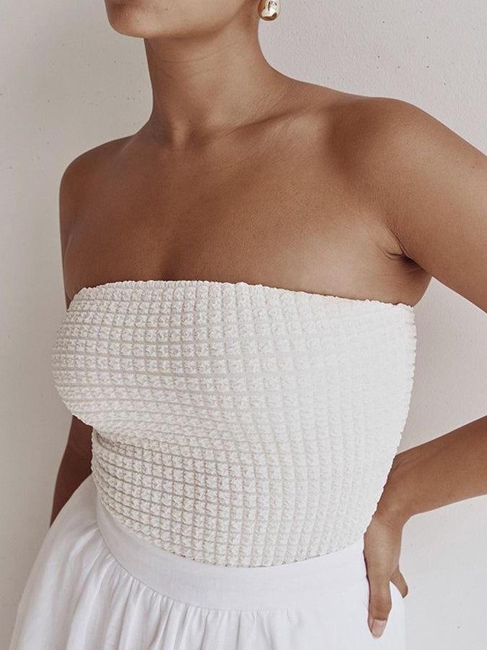 DIISH strapless textured top